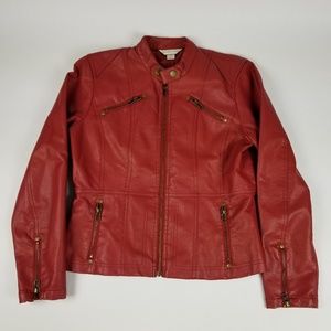 Michael Jackson -esque Red Leather Jacket Size M